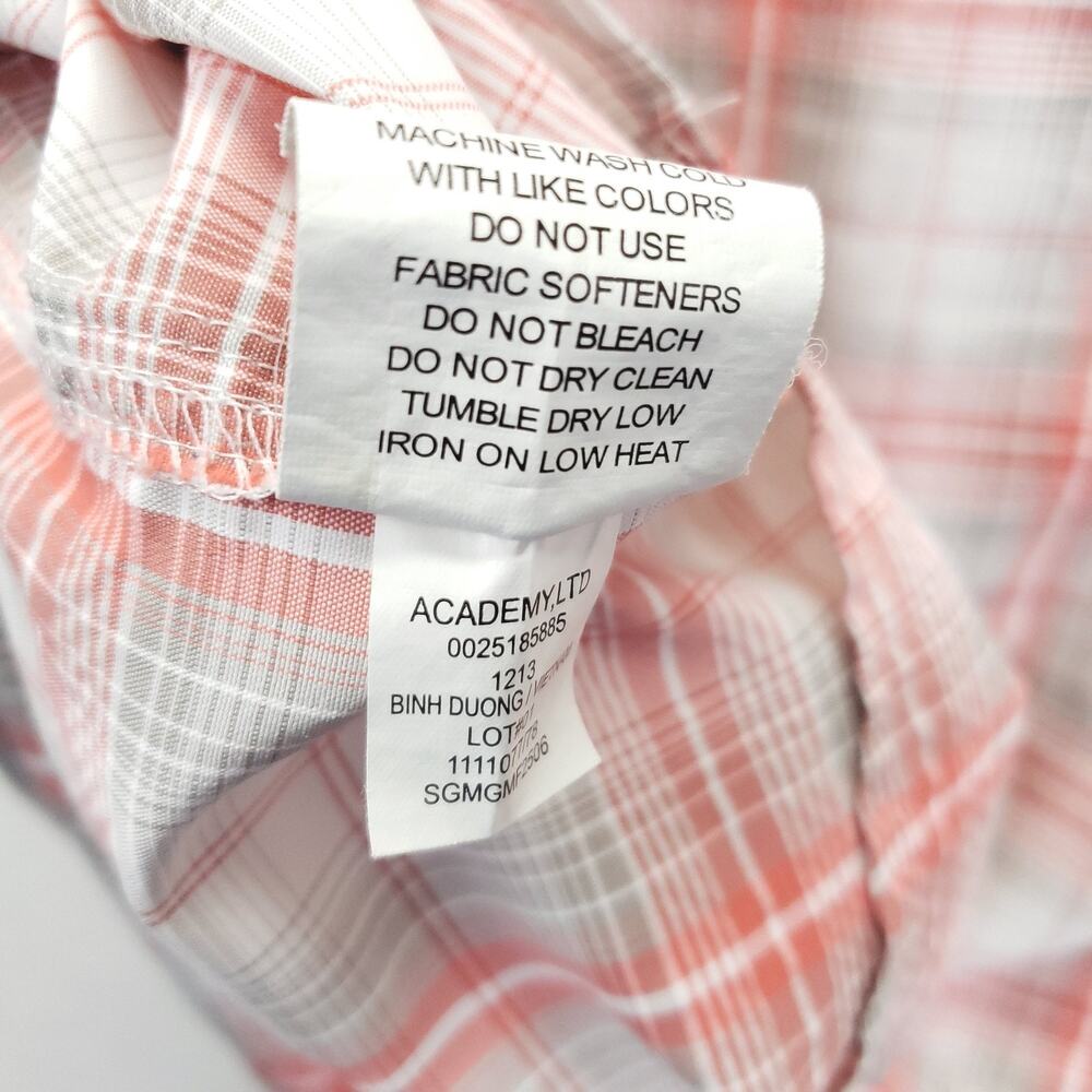 Magellan Shirt Mens XL Red White Plaid Snap Western Long Sleeve Outdoors - Picture 10 of 12